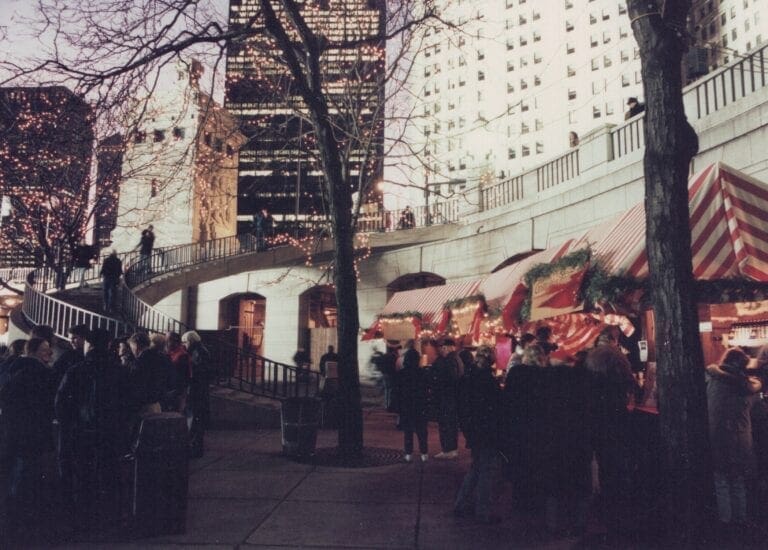 Visitors enjoy the first Christkindlmarket Chicago