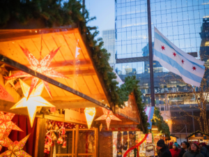 Chicago flag at the Christkindlmarket