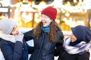 Icerink and Christkindlmarket Time for a Friend Group in Wrigleyville