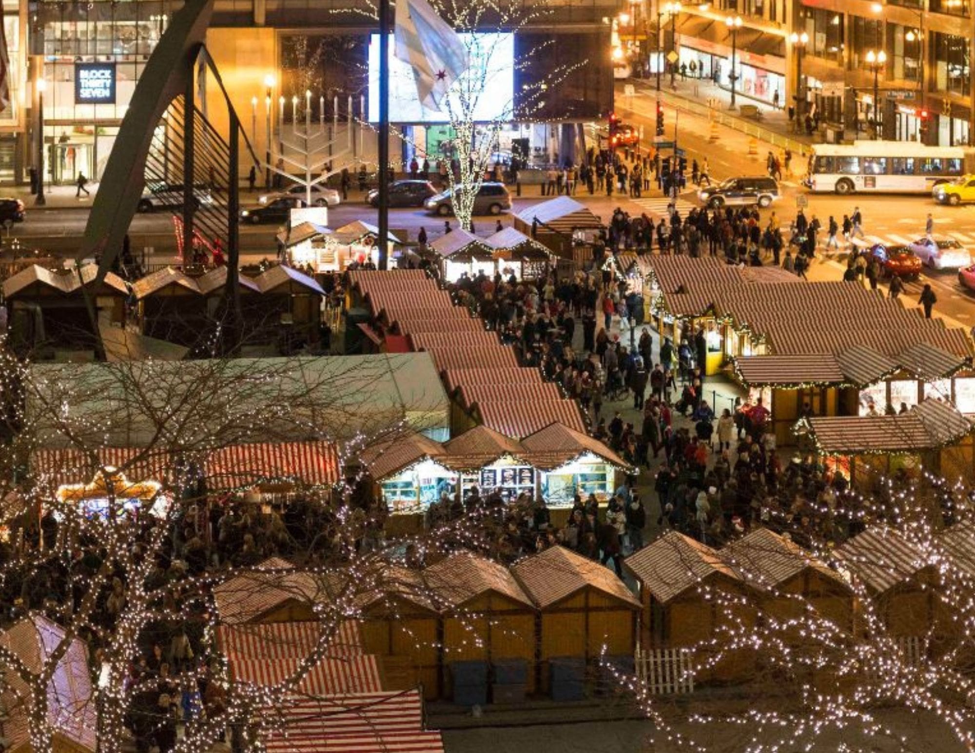 The hustle and bustle of the holiday season at the Christkindlmarket Chicago