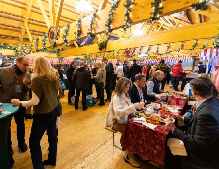 You can rent out a heated indoor space for receptions at the Christkindlmarket Chicago