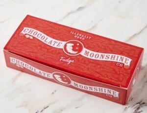 A box of chocolate from the Christkindlmarket vendor Chocolate Moonshine