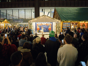 A dance performance at the Christkindlmarket