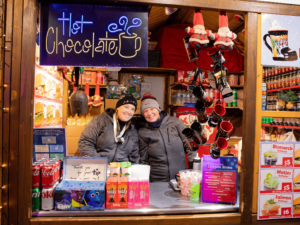 Hot chocolate vendor at the Christkindlmarket Chicago