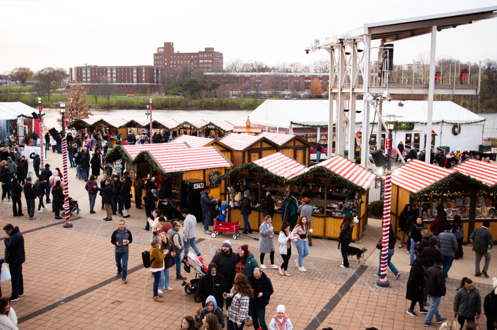The Christkindlmarket Aurora at Riveredge Park.