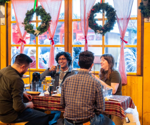 Each year people come to the Christkindlmarket and enjoy the delicious food and drinks.