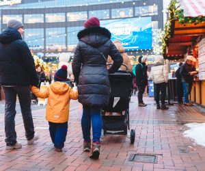Visitors at the German Christmas Market